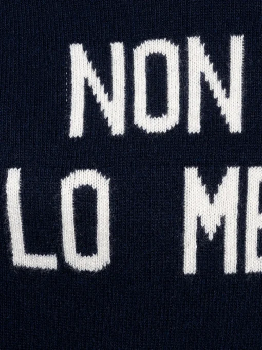 Maglione blu da donna New Queen con stampa Non me lo merito