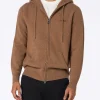 Maglione con cappuccio Notting in lambswool color cammello da uomo