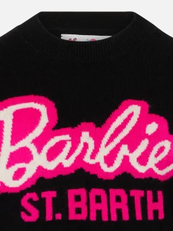 Maglione da bambina a girocollo nero con stampa Barbie | EDIZIONE SPECIALE BARBIE