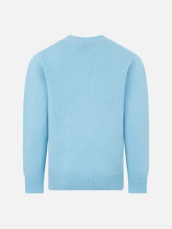 Maglione da bambina a girocollo con stampa ciliegie strass