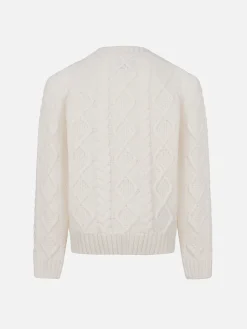 Maglione da bambina a trecce Malmo con ricamo Cortina