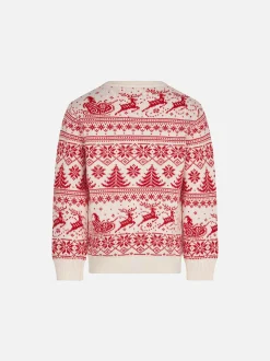 Maglione da bambina con stampa jacquard I believe in Santa
