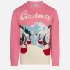 Maglione da bambina girocollo con cartolina di Courmayeur