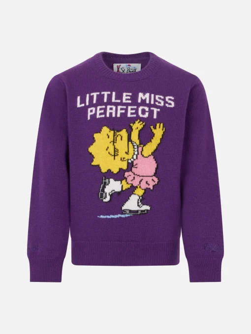 Maglione da bambina girocollo con stampa Lisa Simpson | EDIZIONE SPECIALE SIMPSON