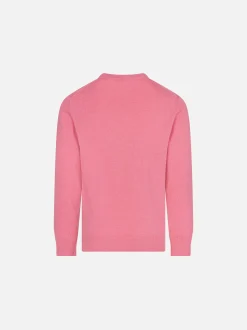Maglione da bambina girocollo con cartolina di Courmayeur