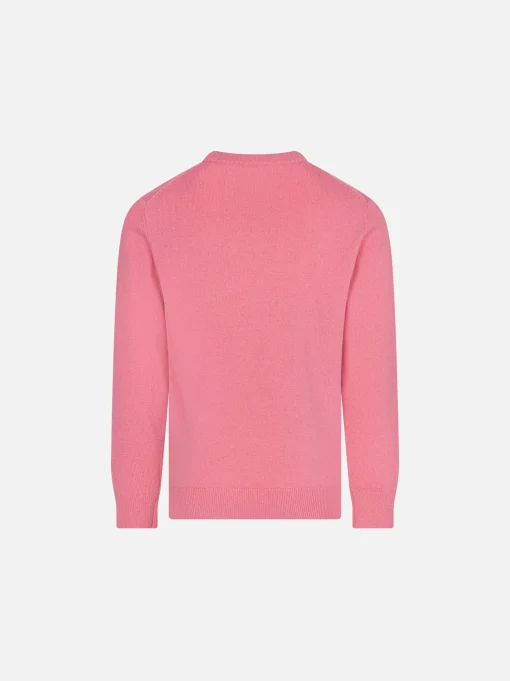 Maglione da bambina girocollo con cartolina di Courmayeur