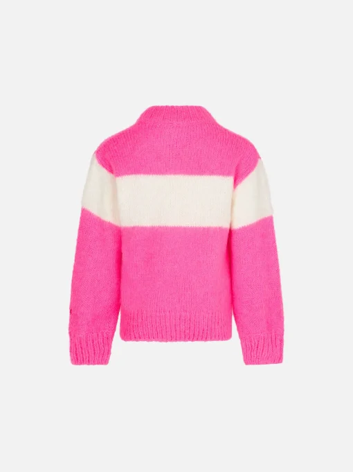 Maglione da bambina girocollo garzato con scritta Apres chic