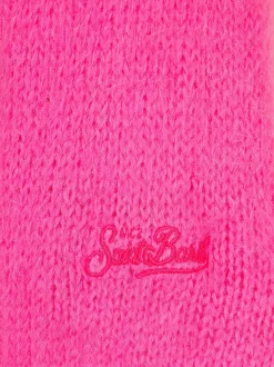 Maglione da bambina girocollo garzato con scritta Apres chic