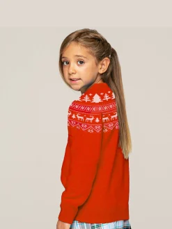 Maglione da bambina in stile norvegese con stampa Saint Barth