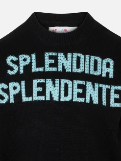 Maglione da bambina nero con strass Splendida Splendente | EDIZIONE SPECIALE DI NIKI DJ