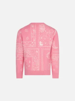 Maglione da bambina stampa bandana con ricamo Saint Barth