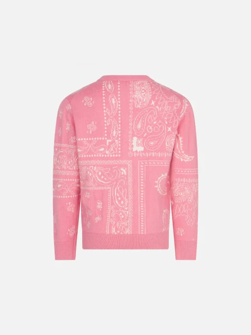Maglione da bambina stampa bandana con ricamo Saint Barth