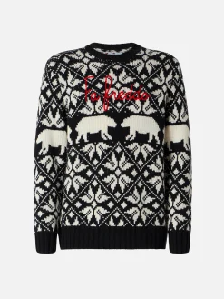 Maglione da bambino girocollo con fantasia norvegese