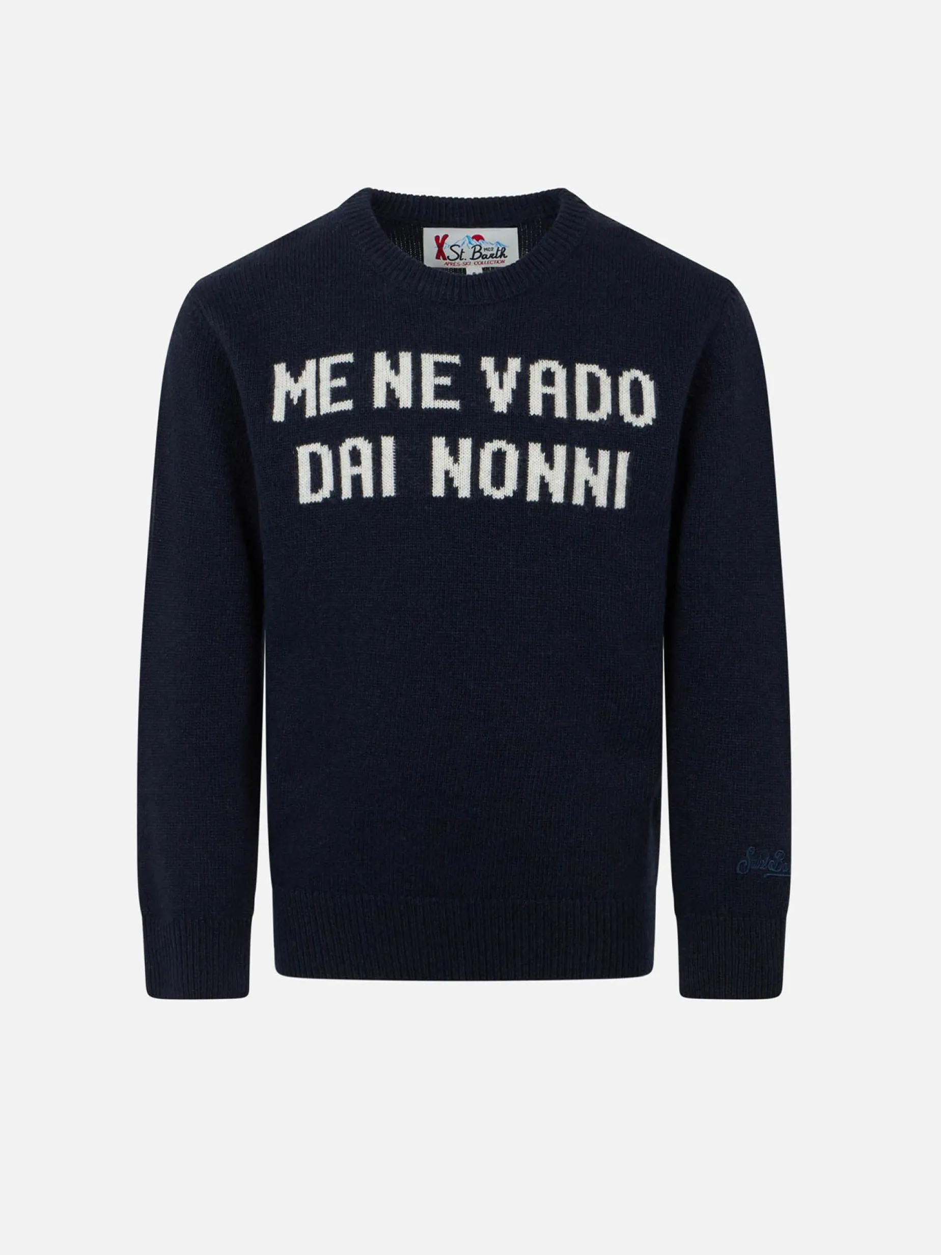 Maglione da bambino girocollo con stampa Me ne vado dai Nonni