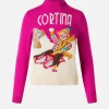 Maglione da bimba girocollo con jacquard Cortina postcard
