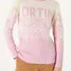Maglione da donna a collo alto con jacquard Cortina