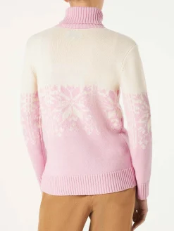 Maglione da donna a collo alto con jacquard Cortina