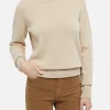 Maglione da donna beige Moody a costine sottili