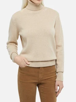 Maglione da donna beige Moody a costine sottili