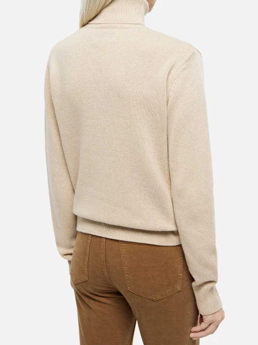 Maglione da donna beige Moody a costine sottili