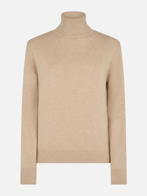 Maglione da donna beige Moody a costine sottili