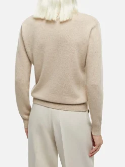 Maglione da donna beige New Queen con stampa Odio il Lunedì