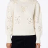 Maglione da donna bianco Bloom con perline tipo perla