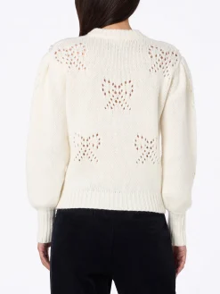 Maglione da donna bianco Bloom con perline tipo perla