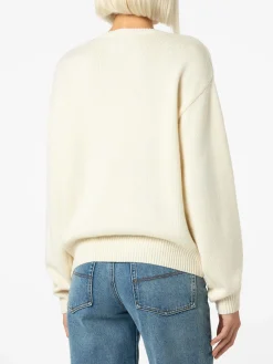 Maglione da donna bianco Louise con decorazioni in strass St. Moritz | ST. MORITZ TOP OF THE WORLD SPECIAL EDITION