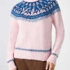 Maglione da donna con jacquard nordico e ricamo Verbier