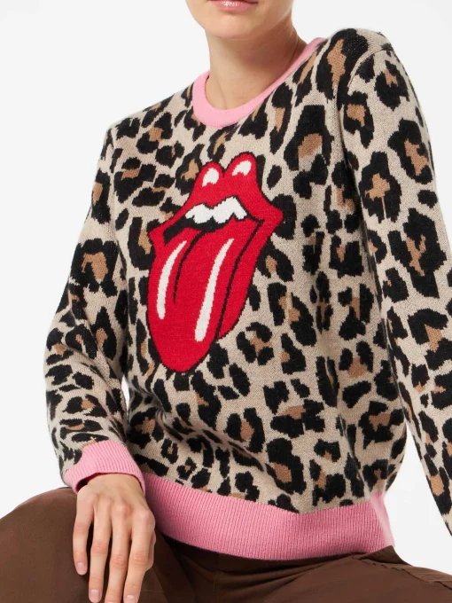 Maglione da donna con jacquard animalier | EDIZIONE SPECIALE ROLLING STONES®