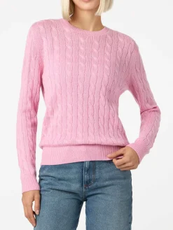 Maglione da donna in misto cashmere rosa Sorbonne