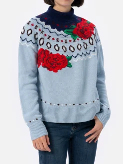 Maglione da donna in misto cashmere Meghan con jacquard nordico