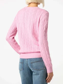 Maglione da donna in misto cashmere rosa Sorbonne