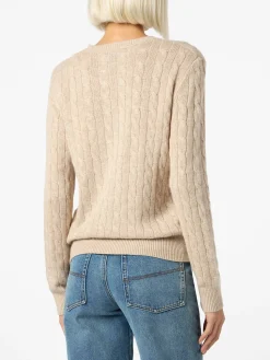 Maglione da donna in misto cashmere beige Sorbonne