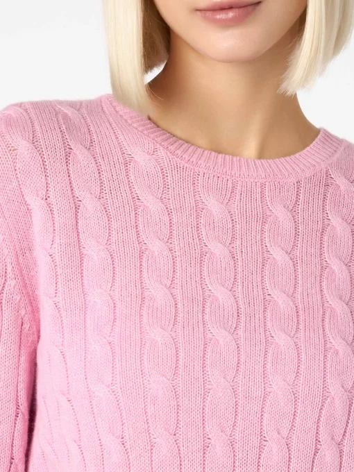 Maglione da donna in misto cashmere rosa Sorbonne