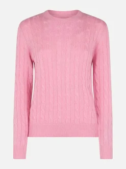 Maglione da donna in misto cashmere rosa Sorbonne