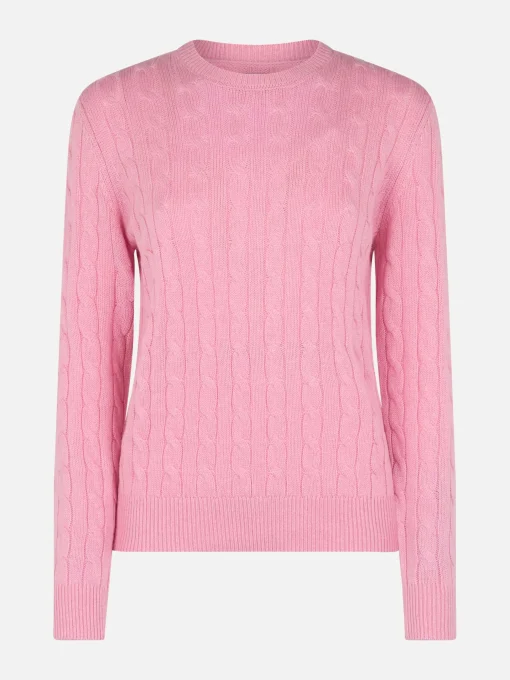 Maglione da donna in misto cashmere rosa Sorbonne