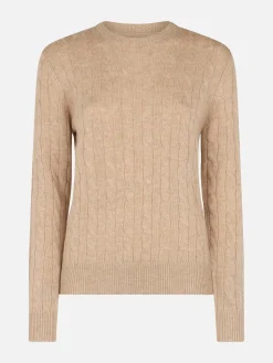 Maglione da donna in misto cashmere beige Sorbonne