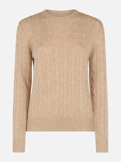 Maglione da donna in misto cashmere beige Sorbonne