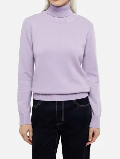 Maglione da donna lilla Moody a costine sottili