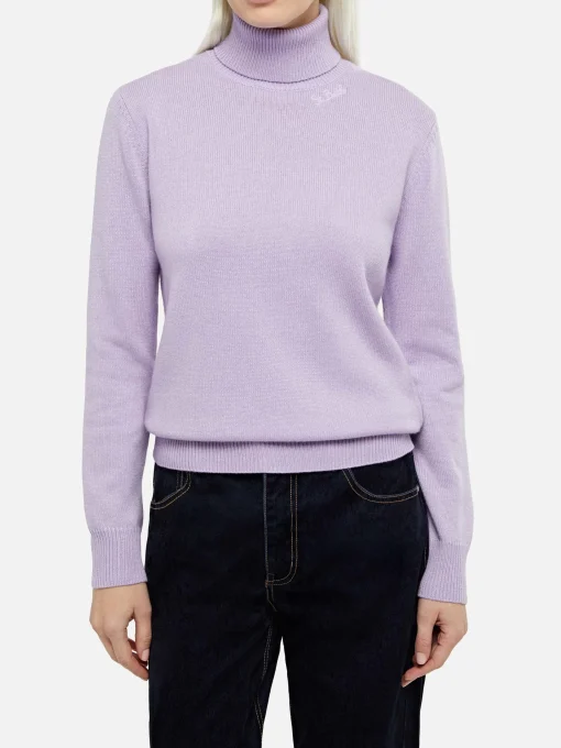 Maglione da donna lilla Moody a costine sottili