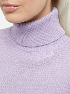 Maglione da donna lilla Moody a costine sottili