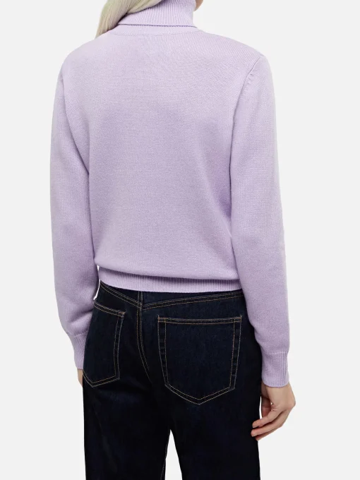 Maglione da donna lilla Moody a costine sottili
