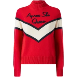 Maglione da donna mezzo collo alto con scritta Apres ski Queen