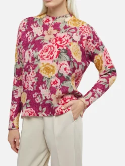 Maglione da donna misto cashmere Louise con stampa floreale