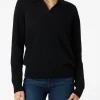 Maglione da donna nero Eze con collo polo
