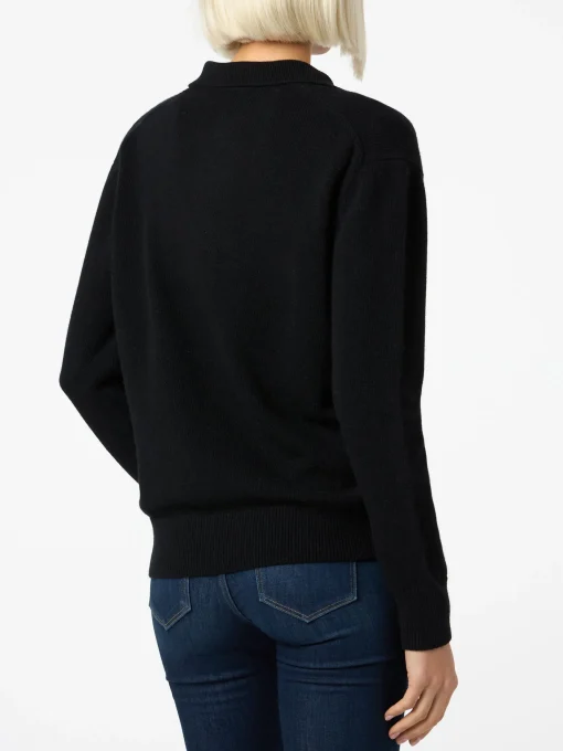 Maglione da donna nero Eze con collo polo