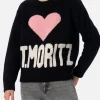 Maglione da donna nero fair isle Kyla con stampa St. Moritz