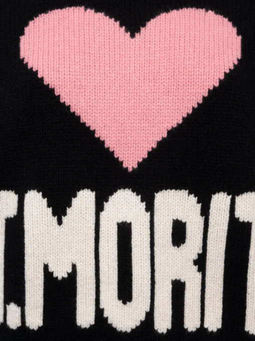 Maglione da donna nero fair isle Kyla con stampa St. Moritz